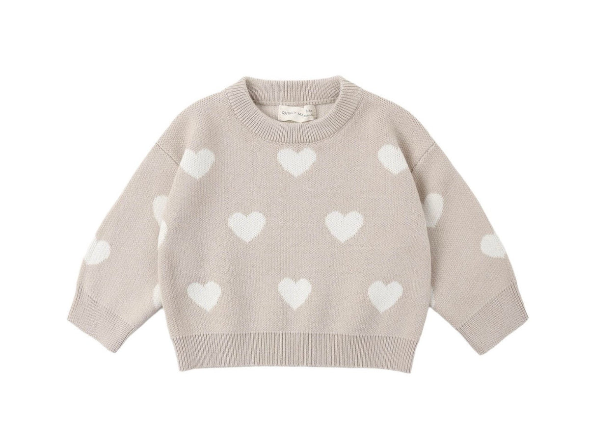 Heart Knit Sweater, Oat – Lily Valley Baby