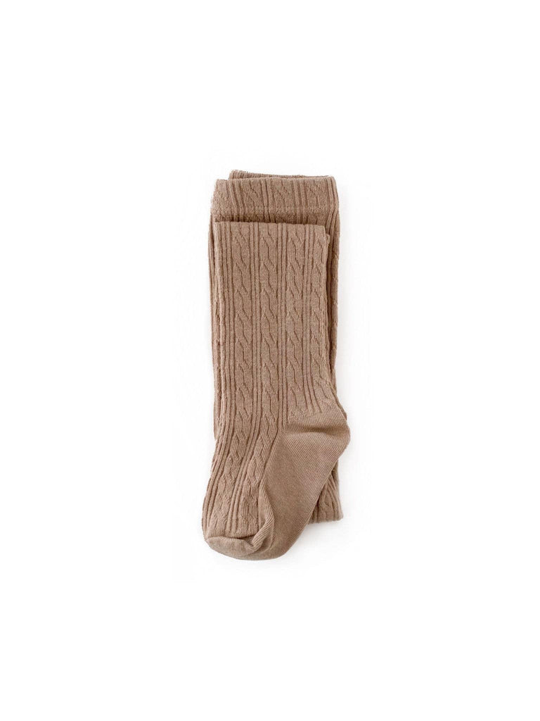 Oat Cable Knit Tights - Little Stocking Co.
