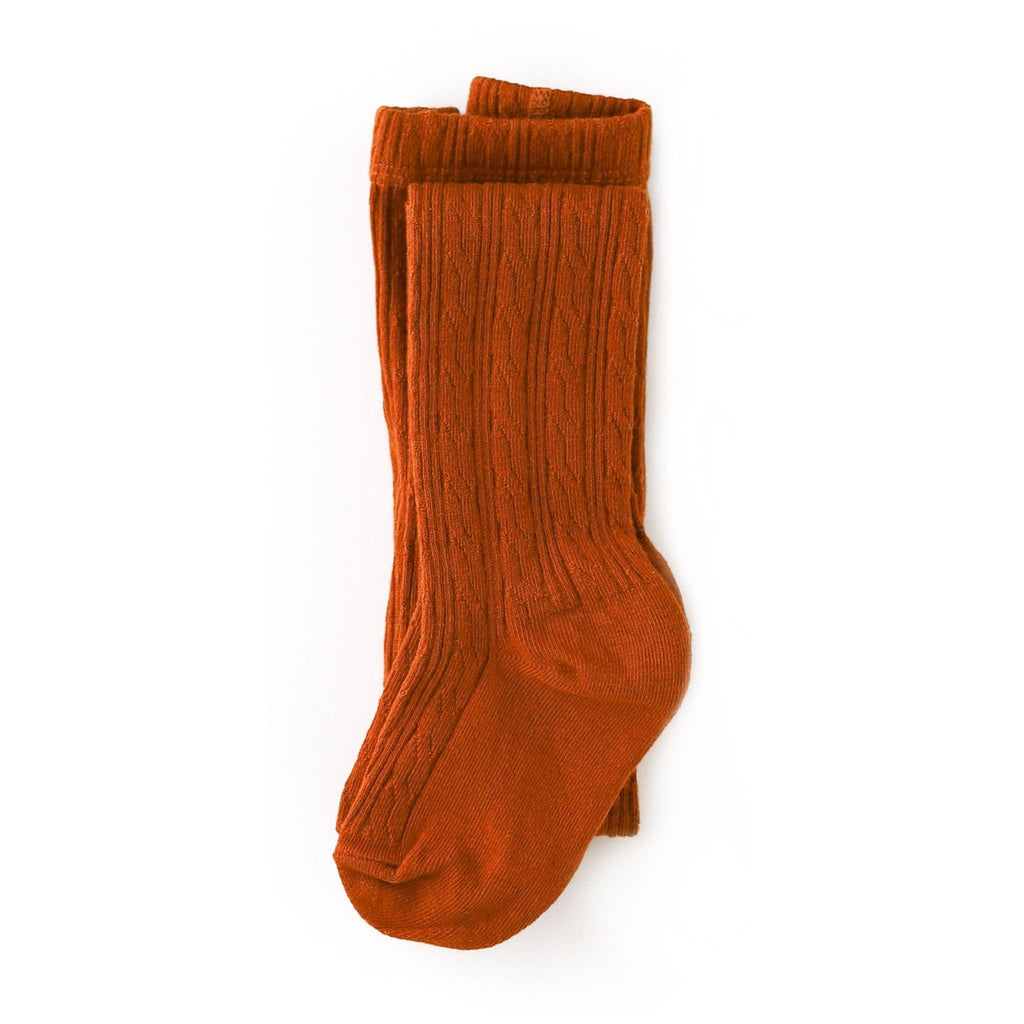 Pumpkin Spice Cable Knit Tights - Little Stocking Co.