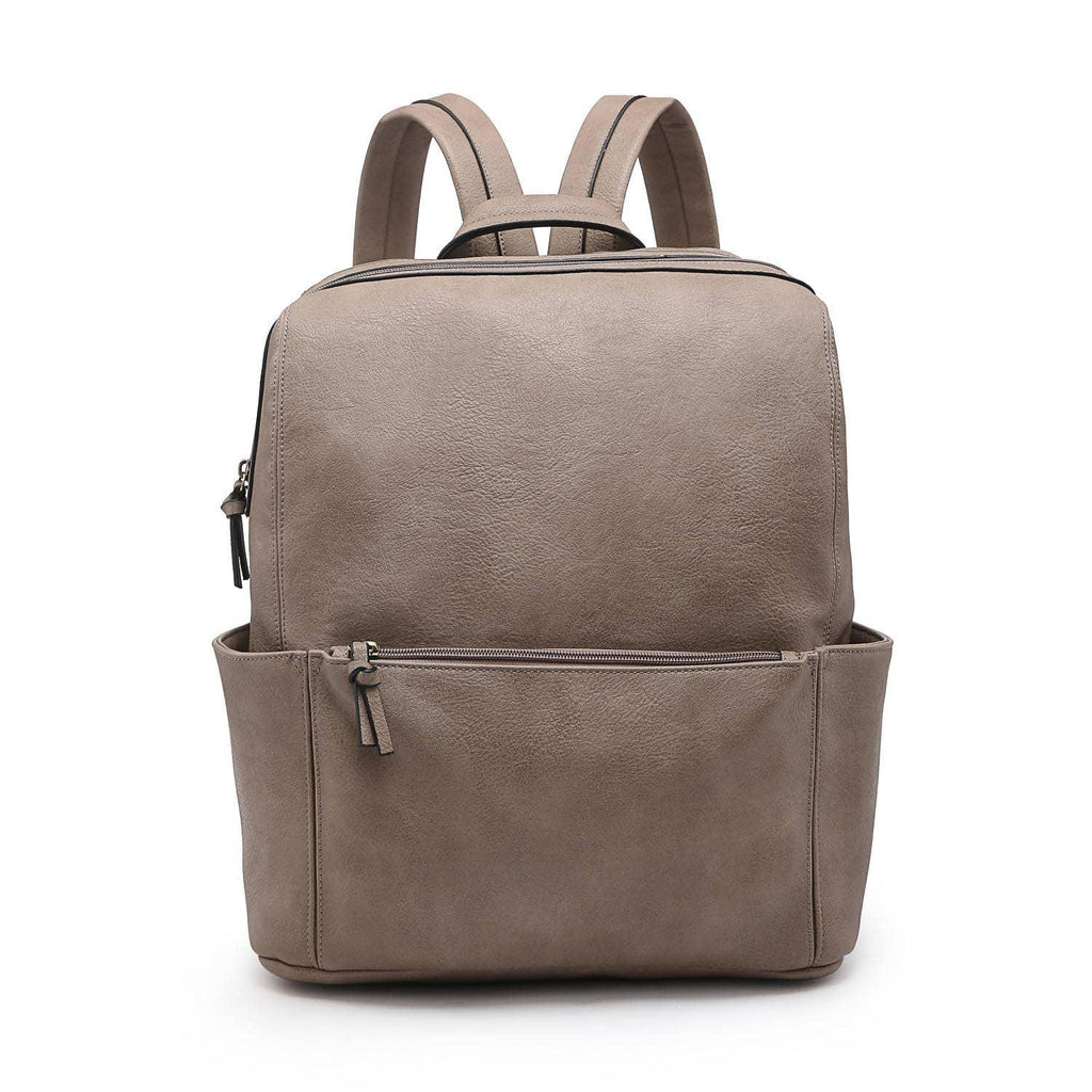 James Backpack with Front Zip Pocket, Clay - Jen & Co.