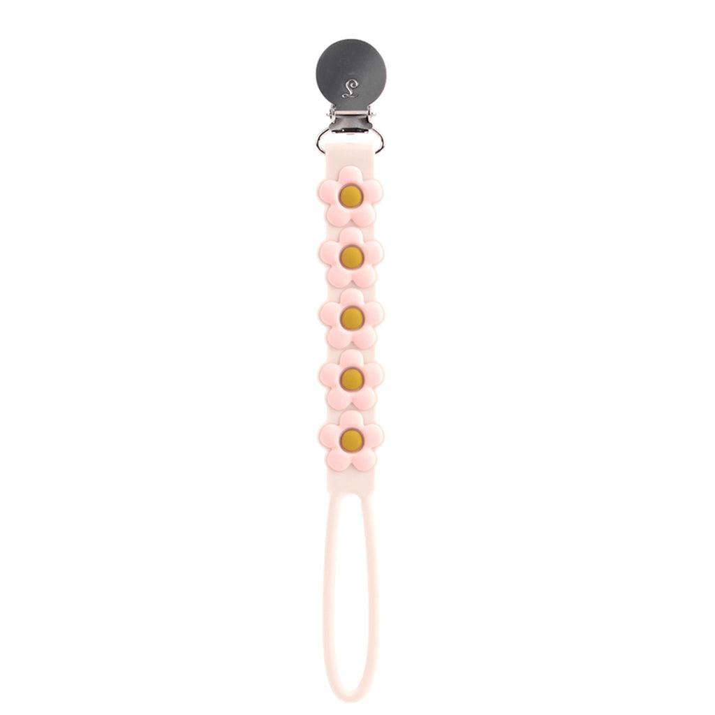 Beadless Pacifier Clip, Daisy Cream - Loulou Lollipop