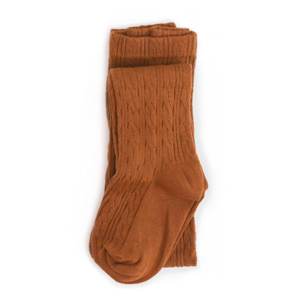 Sugar Almond Cable Knit Tights - Little Stocking Co.