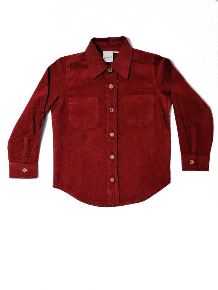 Corduroy Shirt, Crimson - Yo Baby