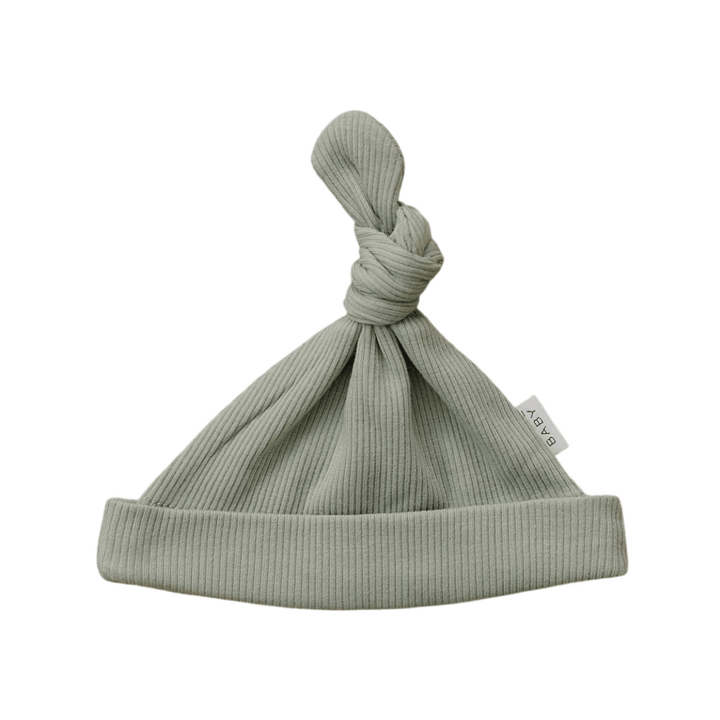 Knot Hat, Ribbed Sage - Mebie Baby
