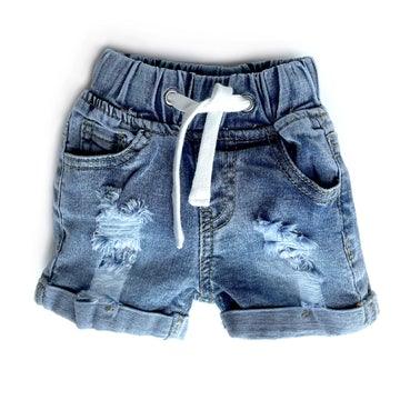 Distressed Denim Shorts - Little Bipsy