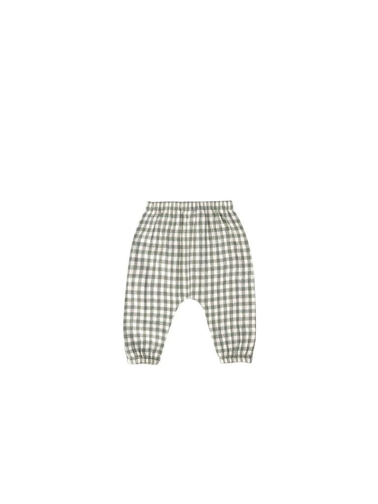 Woven Pant, Sea Green Gingham - Quincy Mae