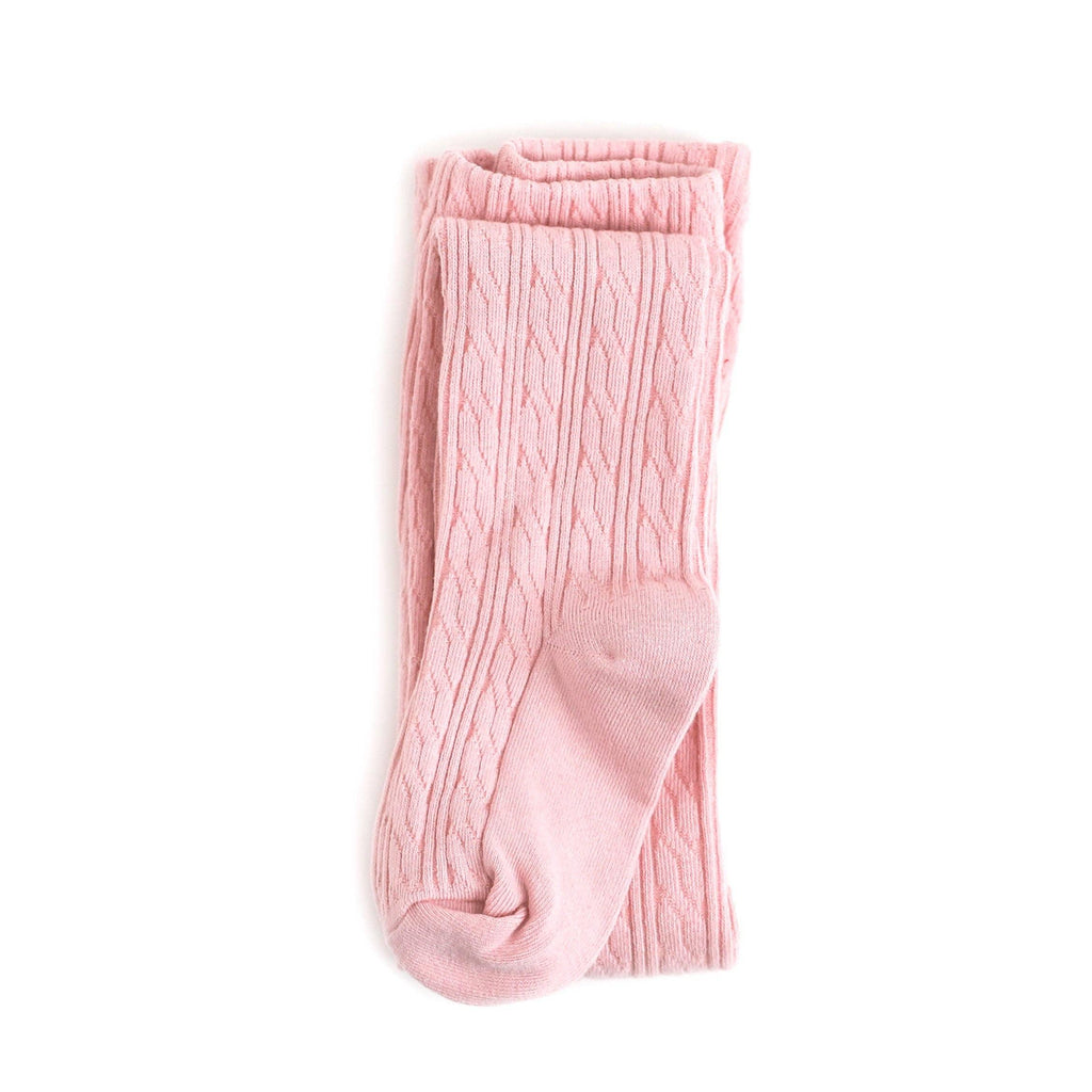 Quartz Pink Cable Knit Tights - Little Stocking Co.