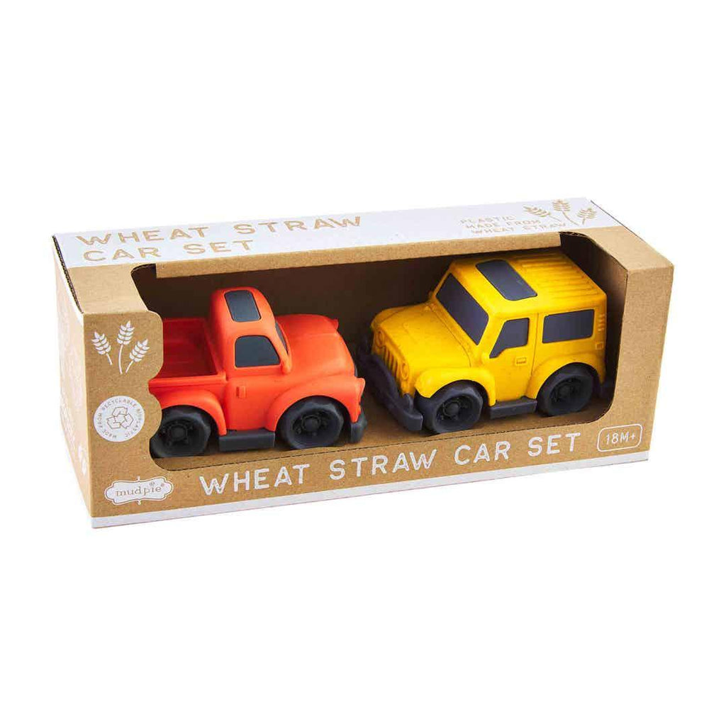 Wheat Straw Car Set, Orange - Mud Pie