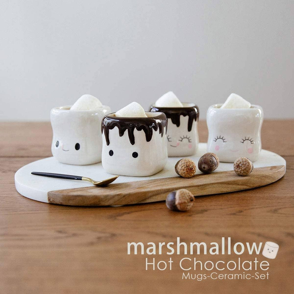Marshmallow Cocoa Mugs, Set of 4 - KELOMOT INC
