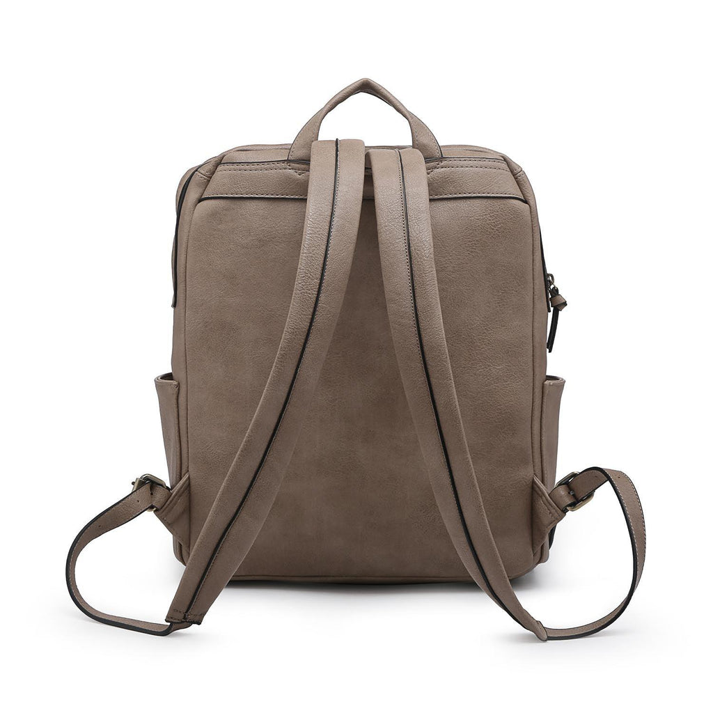 James Backpack with Front Zip Pocket, Clay - Jen & Co.
