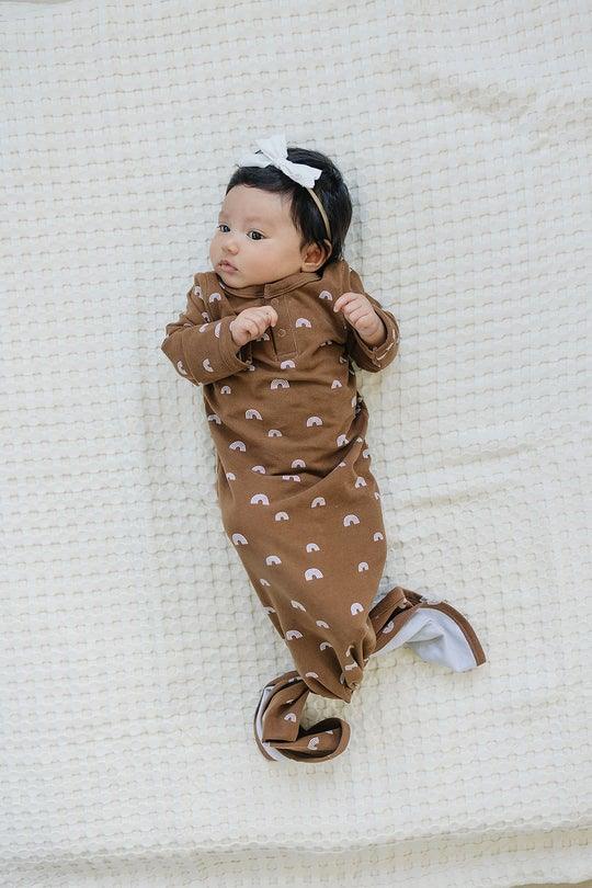 Knot Gown, Rust Rainbow - Mebie Baby