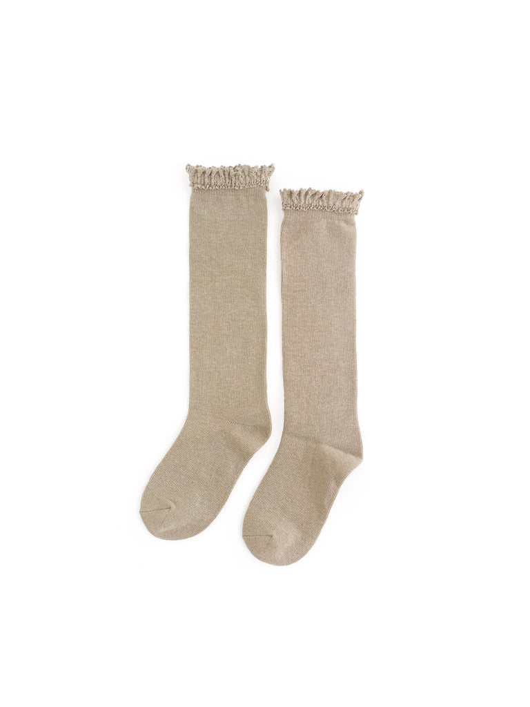 Oat Lace Top Knee Highs - Little Stocking Co.