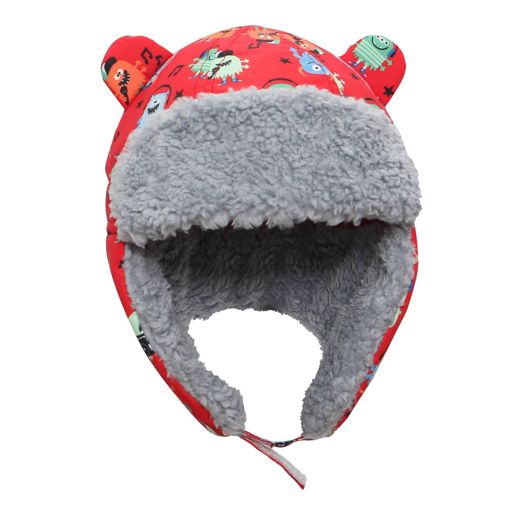 Trapper Hat, Red Monsters - FlapJackKids