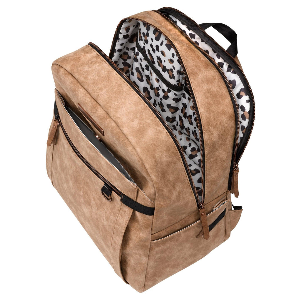 2-in-1 Provisions Backpack, Brioche Faux Leatherette - Petunia