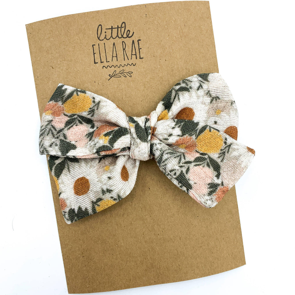 Muted Juliet Floral Gauze Headband - Little Ella Rae