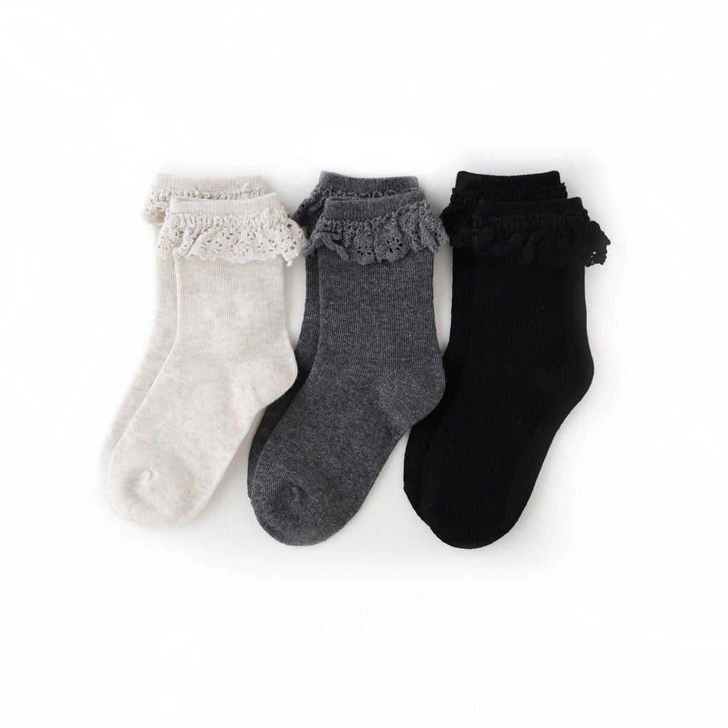 Midnight Lace Midi Sock 3-pack - Little Stocking Co.