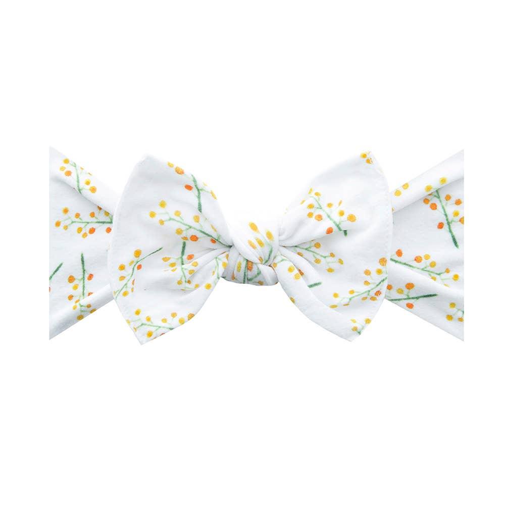 PRINTED KNOT: apricot bud - Baby Bling Bows