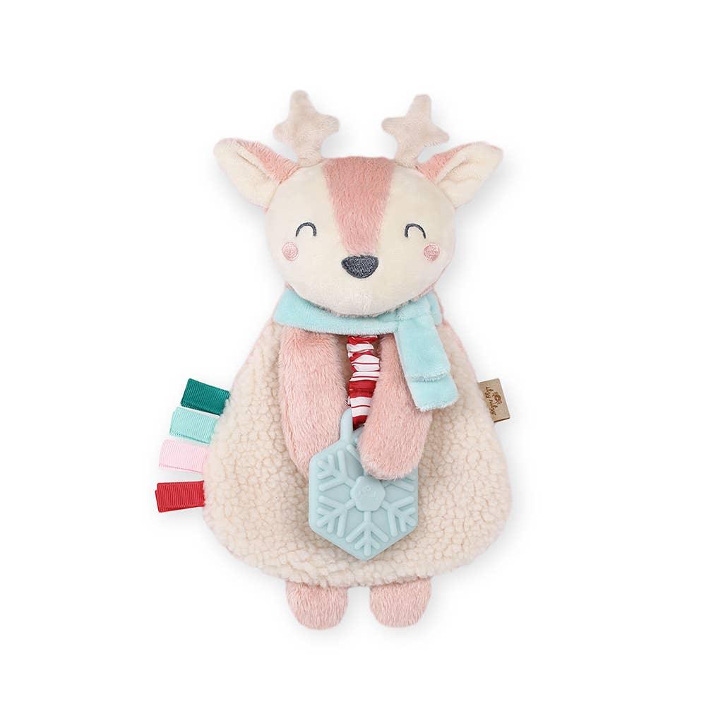 Holiday Pink Reindeer Itzy Lovey™ Plush + Teether Toy - Itzy Ritzy