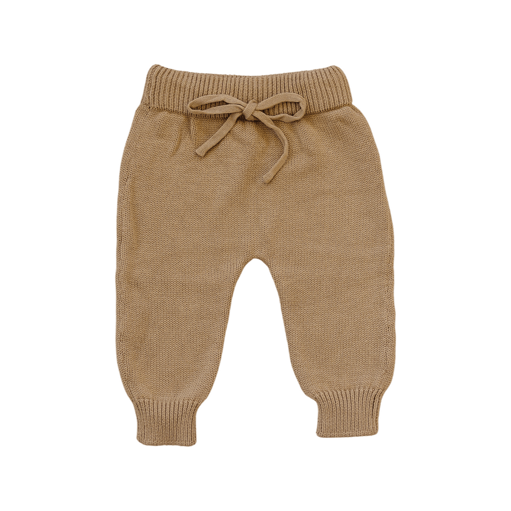 Knit Joggers, Toffee - Mebie Baby