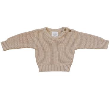 Knit Sweater, Cream - Mebie Baby