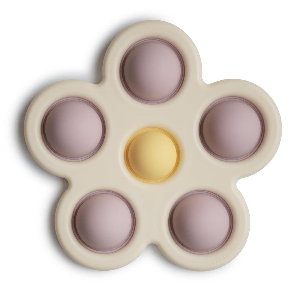 Flower Press Toy, Soft Lilac/Daffodil/Ivory - Mushie