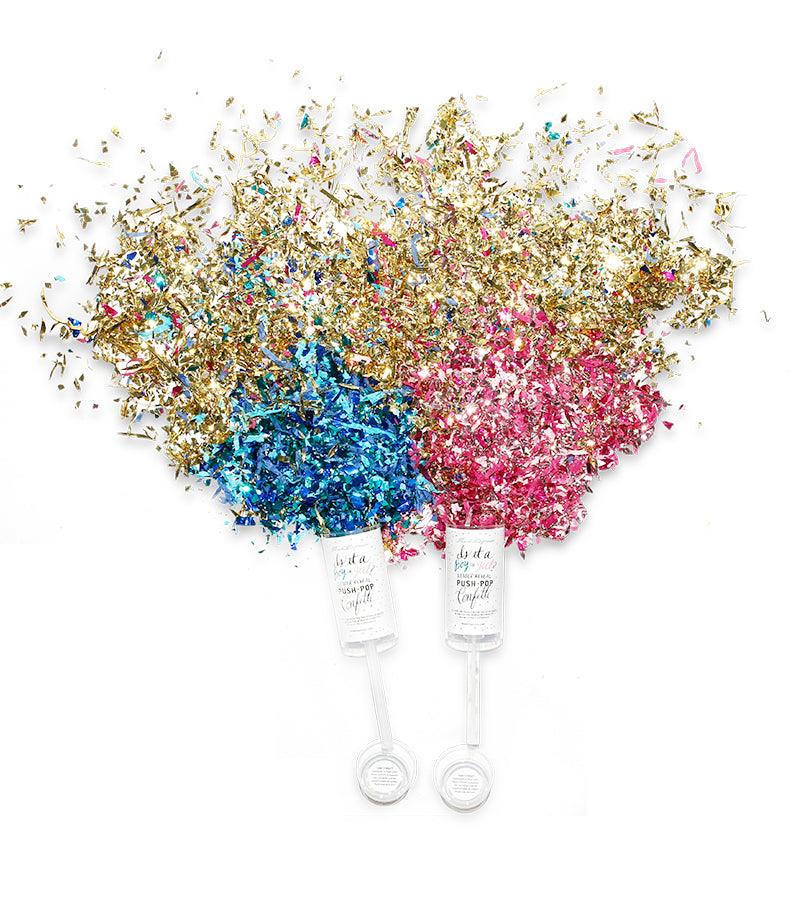 Gender Reveal Push Pop Confetti, Boy - Thimblepress