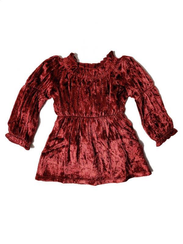 Holiday Velvet Dress, Crimson - Yo Baby