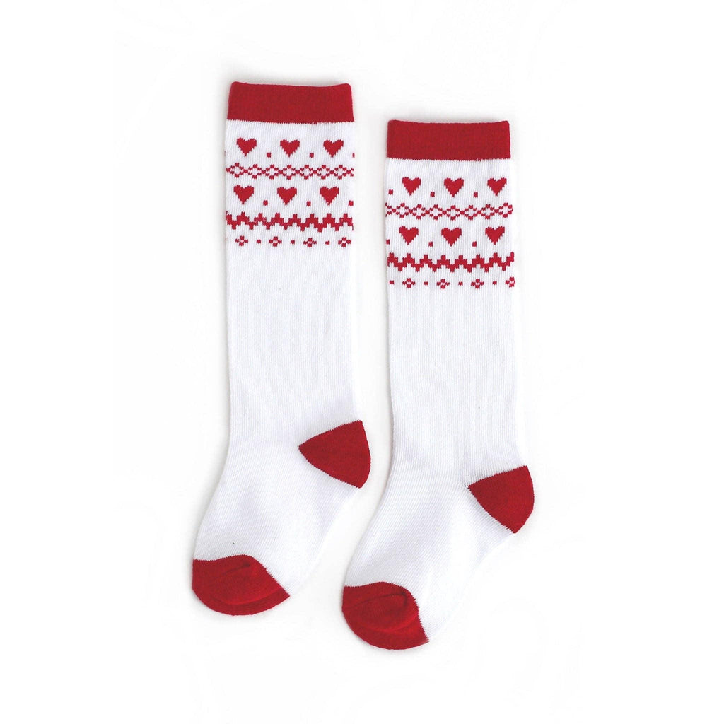Heart Fair Isle Knee High Socks - Little Stocking Co.
