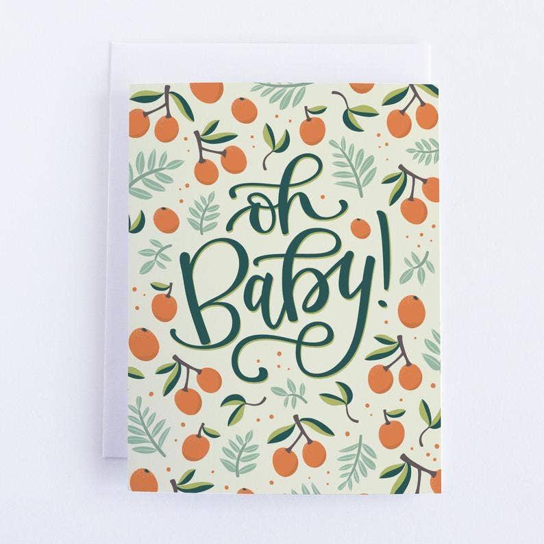 Oh Baby Card, Oranges - Pedaller Designs