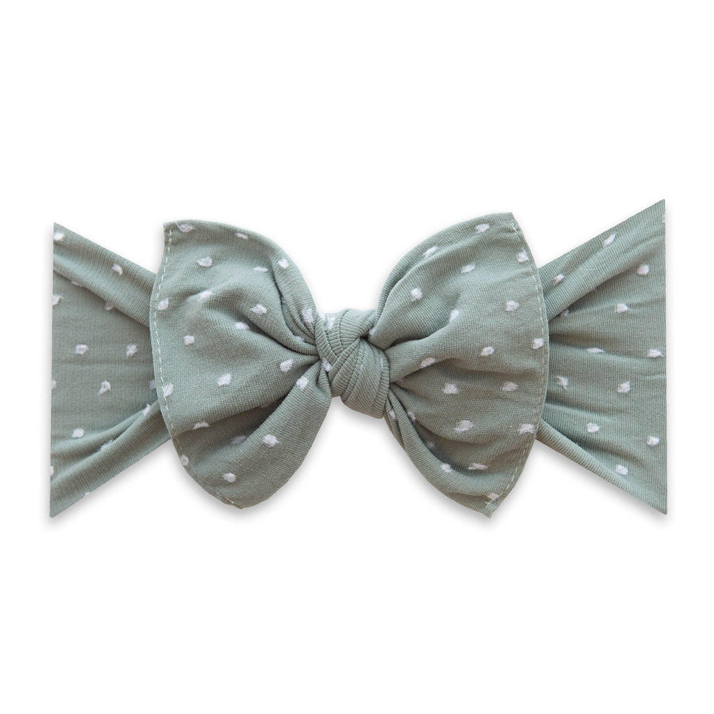 PATTERNED SHABBY KNOT: sage dot - Baby Bling Bows