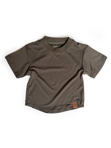 Oversized Bamboo Tee, Army Green - Little Bipsy